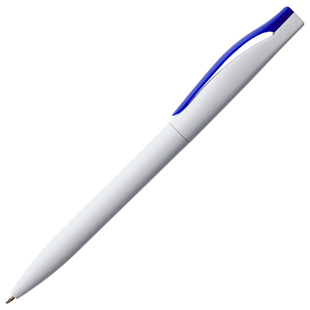 Ручка шариковая Pin, белая с синим (Миниатюра WWW (1000))