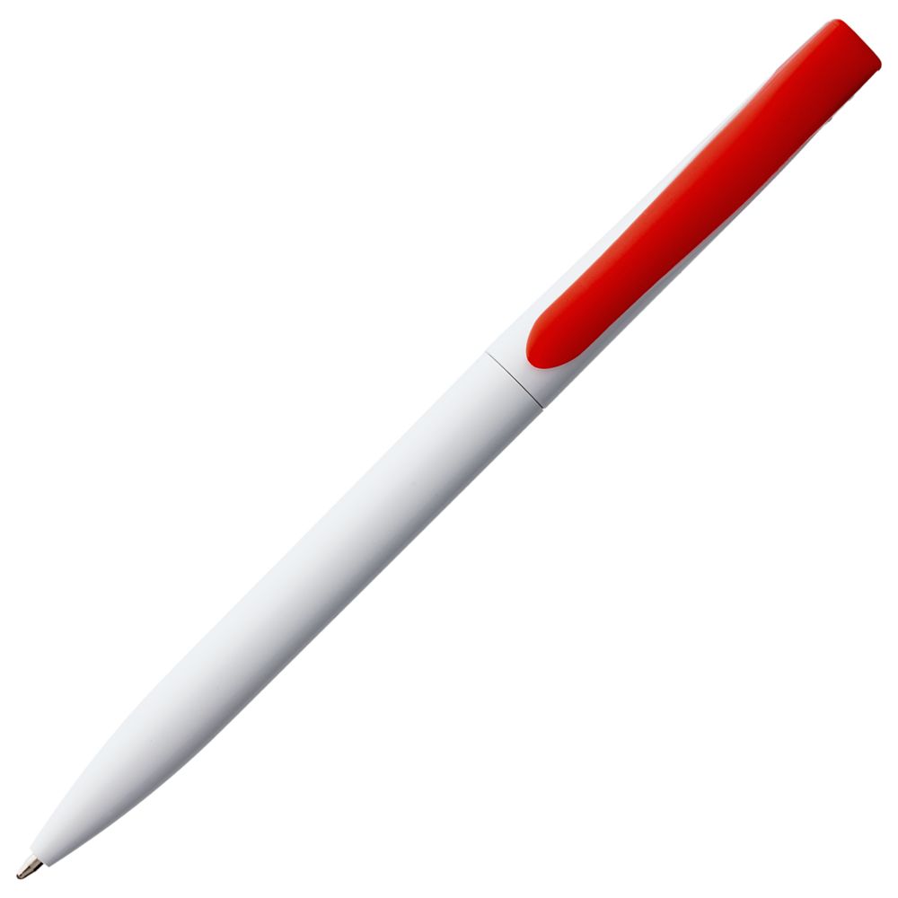 Ручка шариковая Pin, белая с красным (Миниатюра WWW (1000))