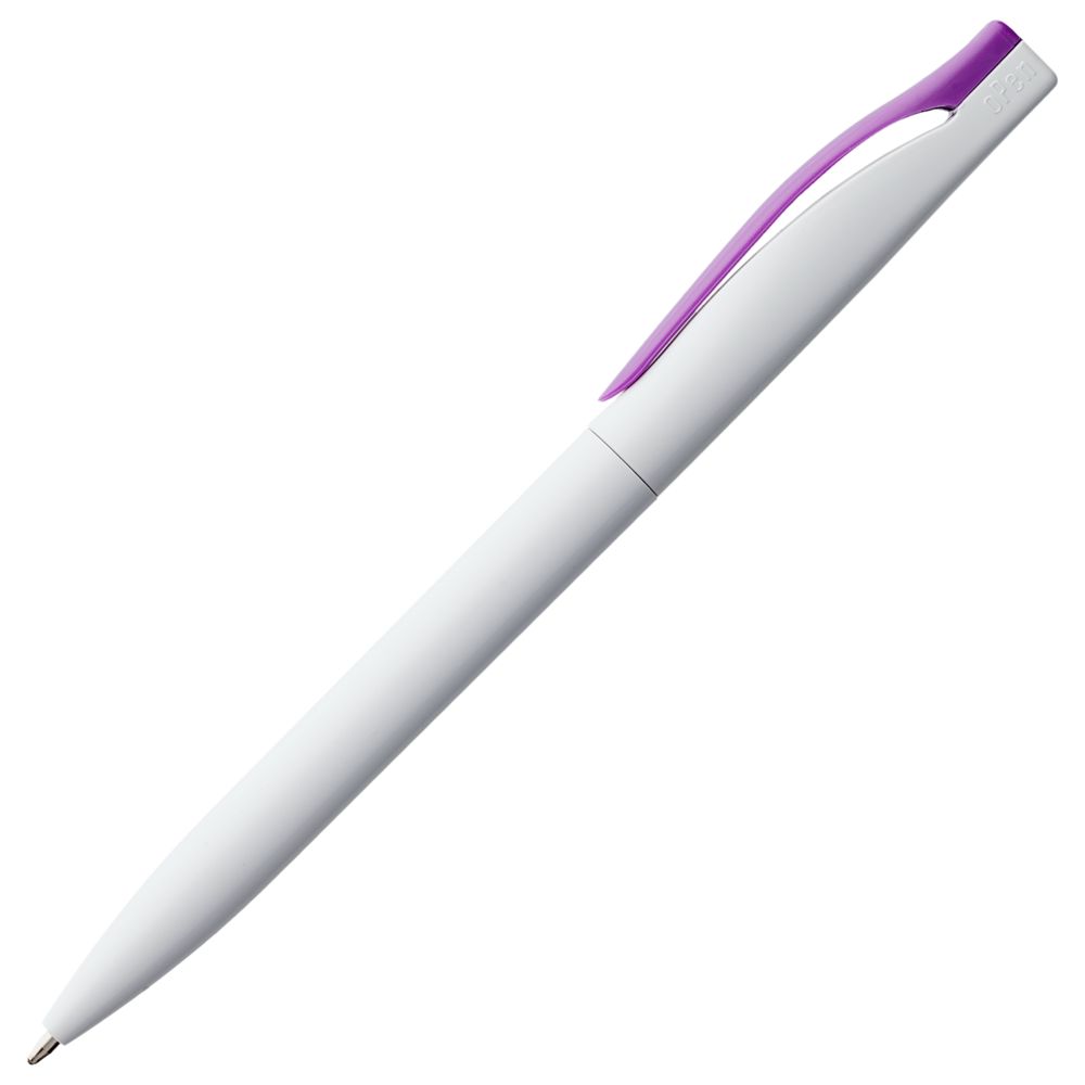 Ручка шариковая Pin, белая с фиолетовым (Миниатюра WWW (1000))