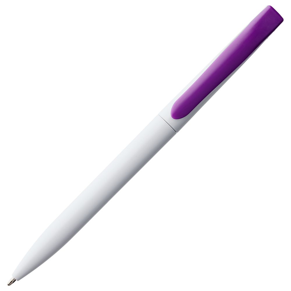 Ручка шариковая Pin, белая с фиолетовым (Миниатюра WWW (1000))
