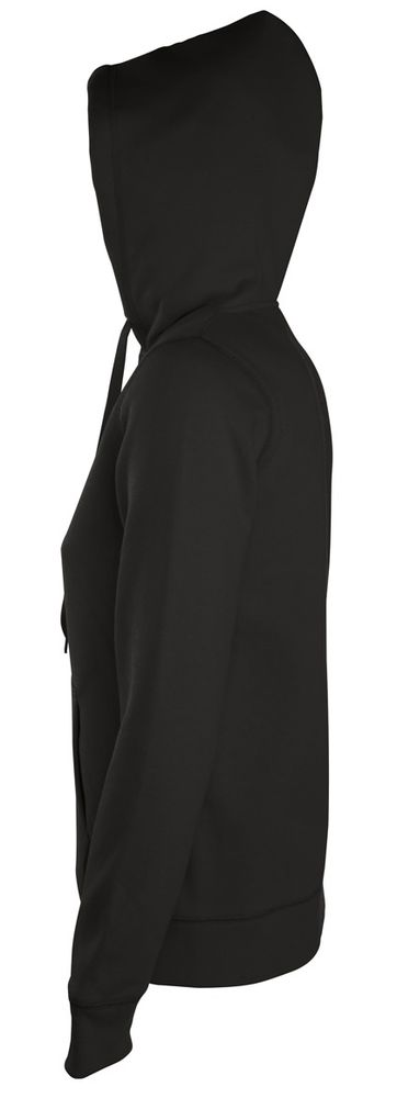 Толстовка женская на молнии с капюшоном Seven Women, черная (Миниатюра WWW (1000))