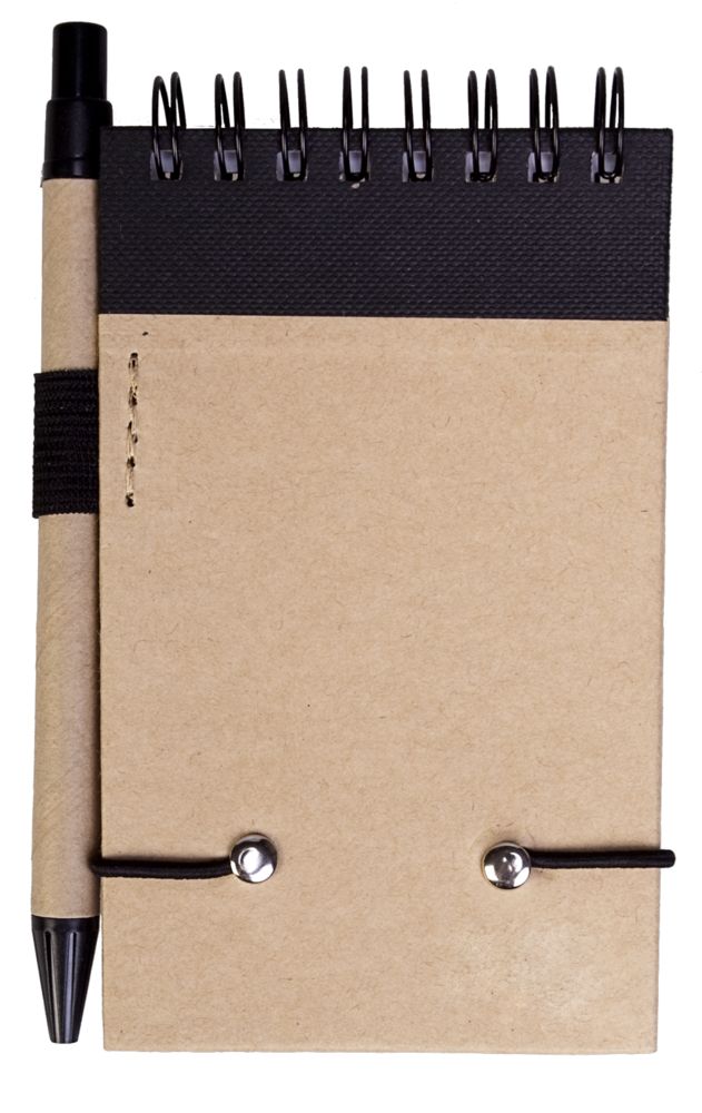 Блокнот на кольцах Eco Note с ручкой, черный (Миниатюра WWW (1000))