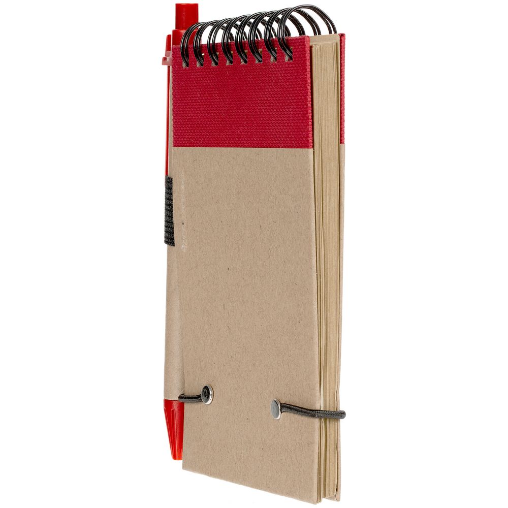 Блокнот на кольцах Eco Note с ручкой, красный (Миниатюра WWW (1000))