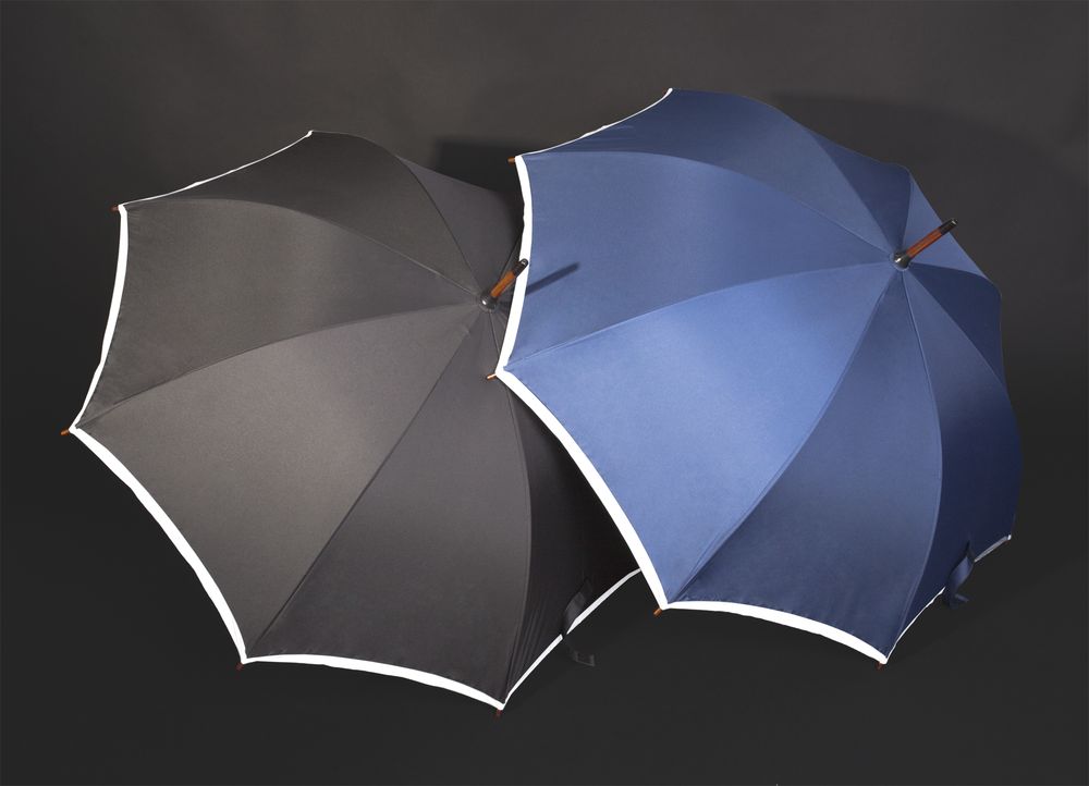 Зонт-трость светоотражающий Reflect, черный (Миниатюра WWW (1000))