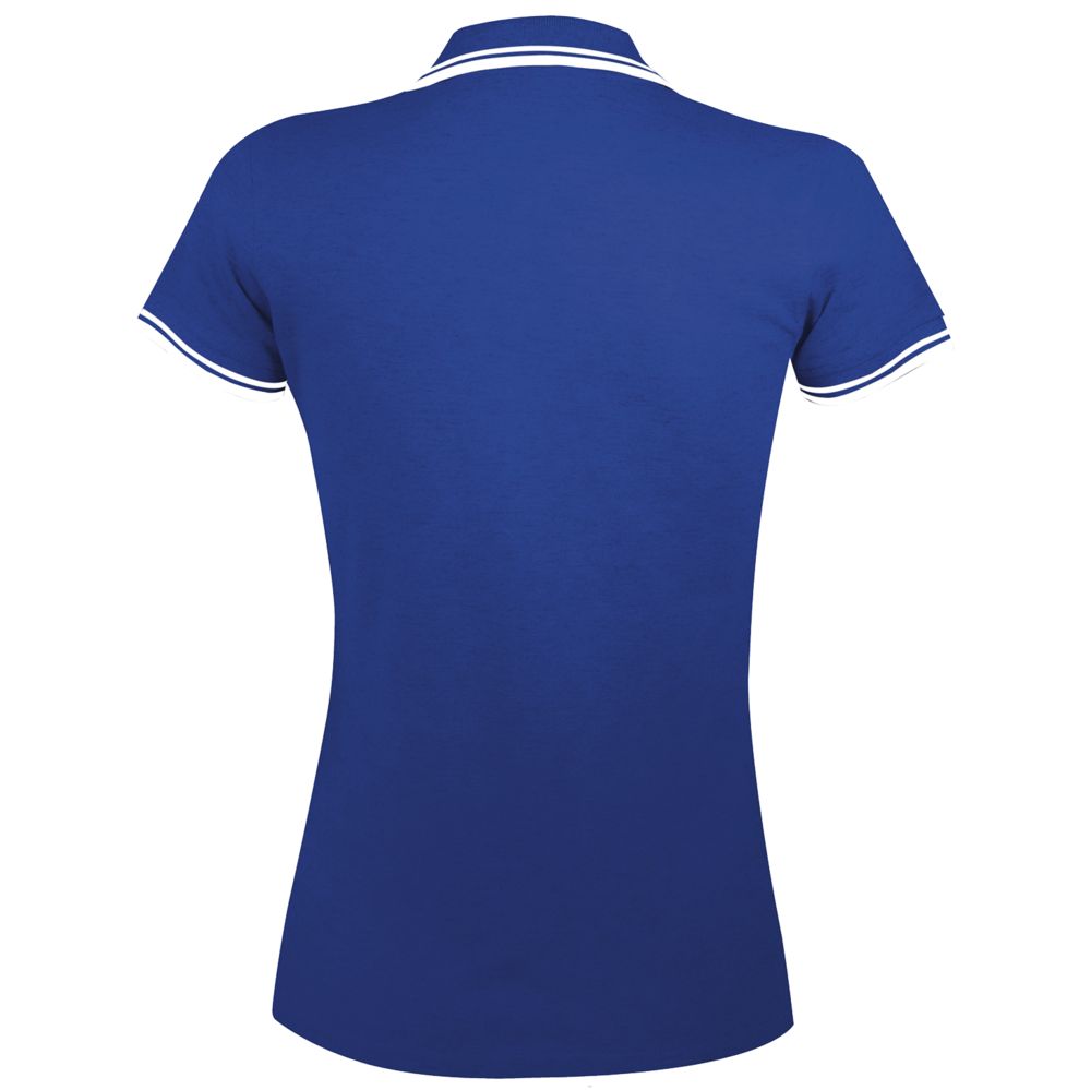 Рубашка поло женская Pasadena Women 200 с контрастной отделкой, ярко-синяя с белым (Миниатюра WWW (1000))
