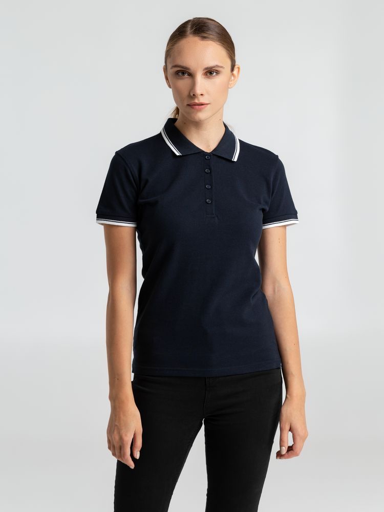Рубашка поло женская Practice Women 270, темно-синяя с белым (Миниатюра WWW (1000))