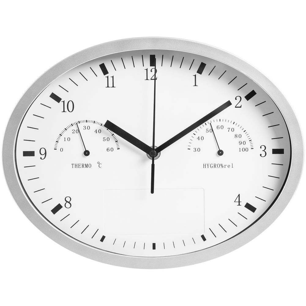 Часы настенные Insert3 с термометром и гигрометром, белые (Миниатюра WWW (1000))