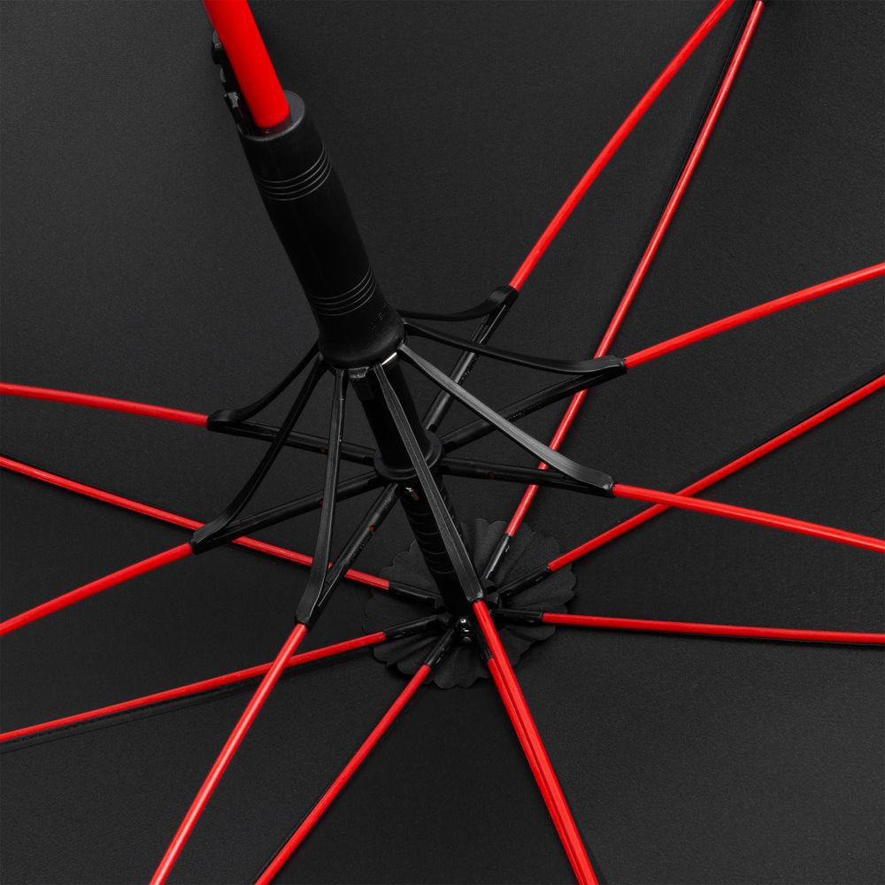 Зонт-трость с цветными спицами Color Style, красный с черной ручкой (Миниатюра WWW (1000))