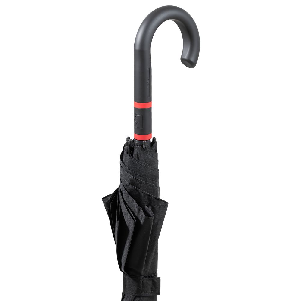 Зонт-трость с цветными спицами Color Style, красный с черной ручкой (Миниатюра WWW (1000))