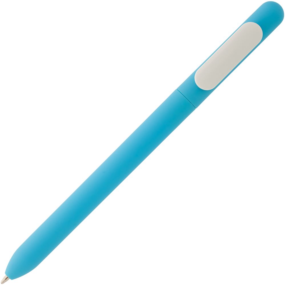 Ручка шариковая Swiper Soft Touch, голубая с белым (Миниатюра WWW (1000))