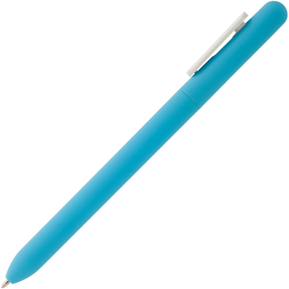 Ручка шариковая Swiper Soft Touch, голубая с белым (Миниатюра WWW (1000))