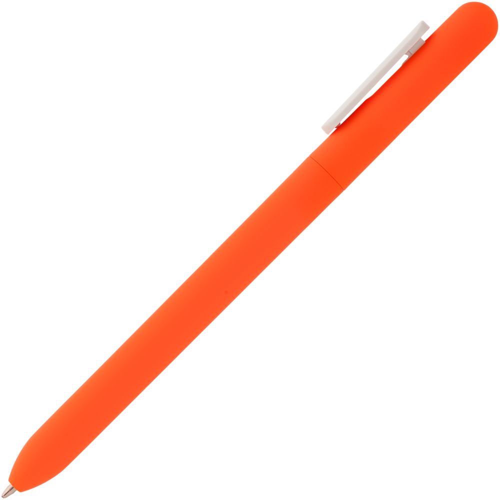 Ручка шариковая Swiper Soft Touch, неоново-оранжевая с белым (Миниатюра WWW (1000))