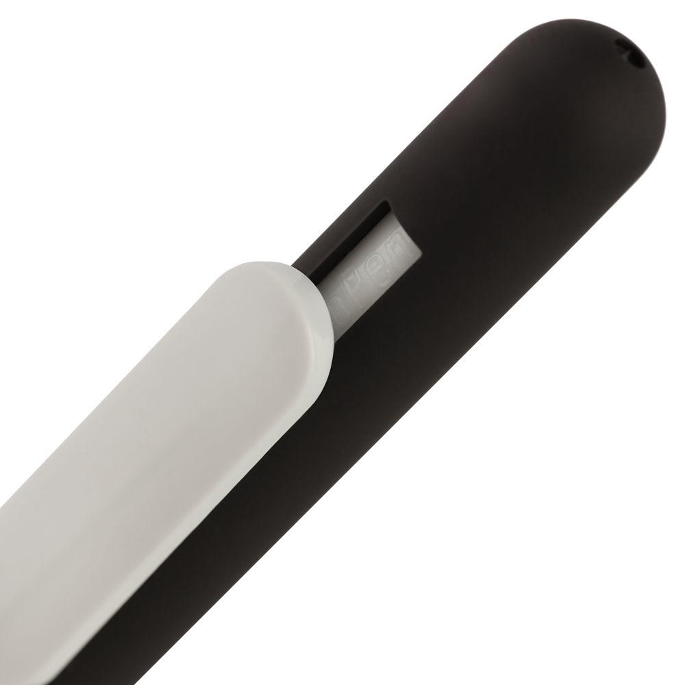 Ручка шариковая Swiper Soft Touch, черная с белым (Миниатюра WWW (1000))
