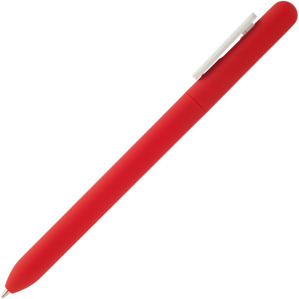 Ручка шариковая Swiper Soft Touch, красная с белым (Миниатюра WWW (1000))
