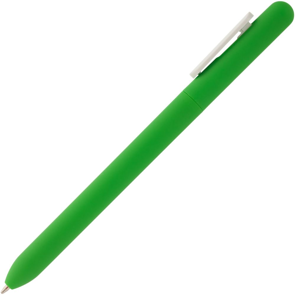 Ручка шариковая Swiper Soft Touch, зеленая с белым (Миниатюра WWW (1000))