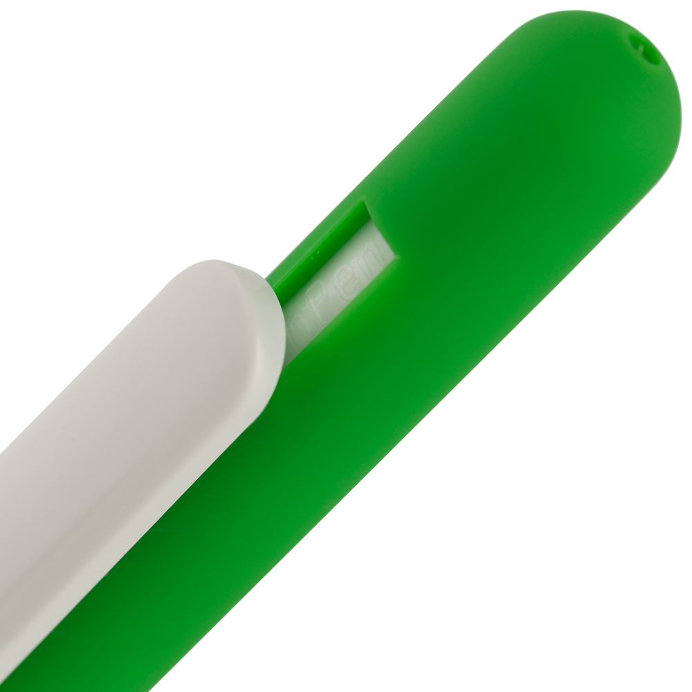 Ручка шариковая Swiper Soft Touch, зеленая с белым (Миниатюра WWW (1000))