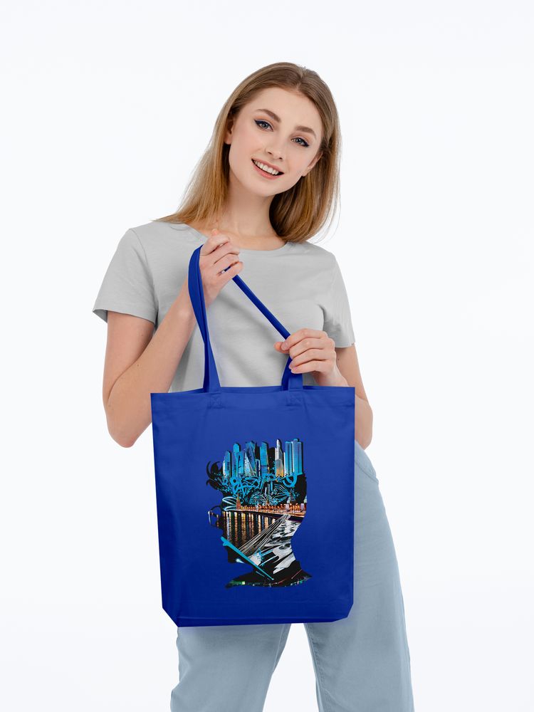 Холщовая сумка Moscow Boy, ярко-синяя (Миниатюра WWW (1000))