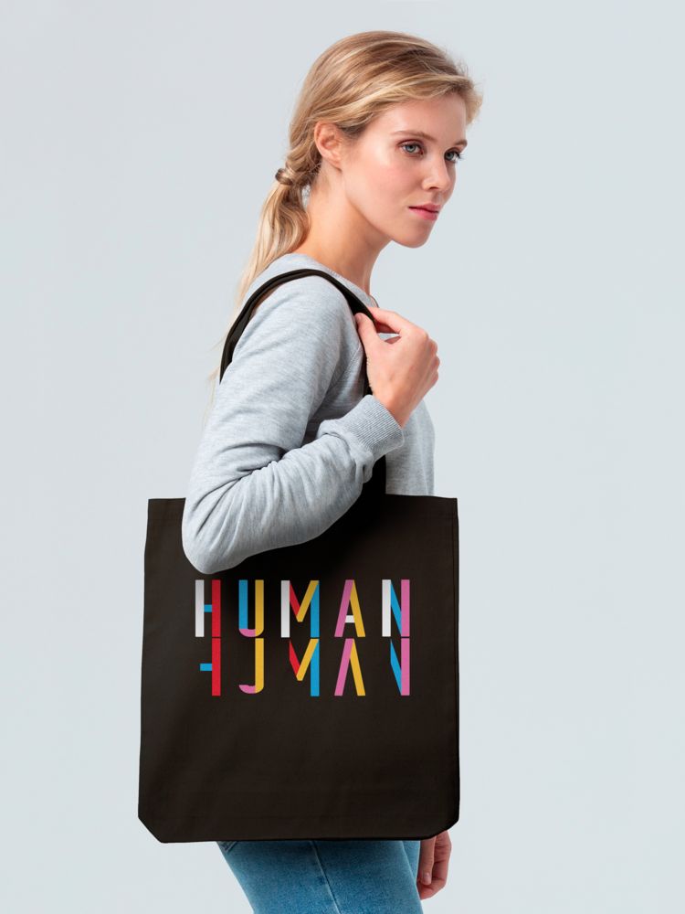 Холщовая сумка Human, черная (Миниатюра WWW (1000))