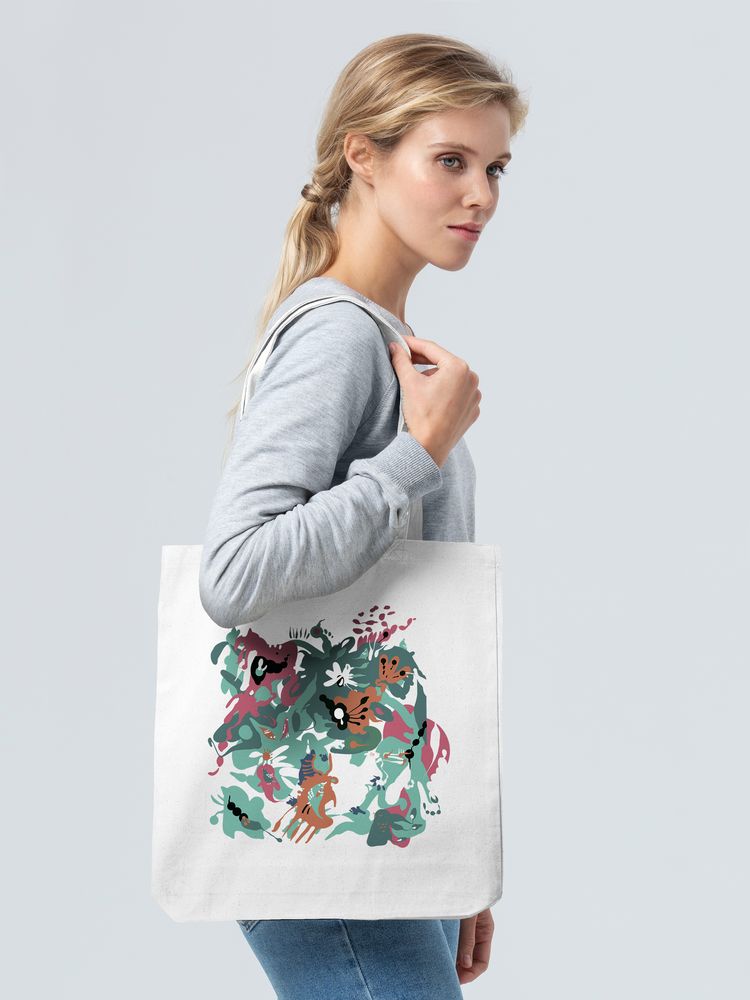 Холщовая сумка Floral, молочно-белая (Миниатюра WWW (1000))