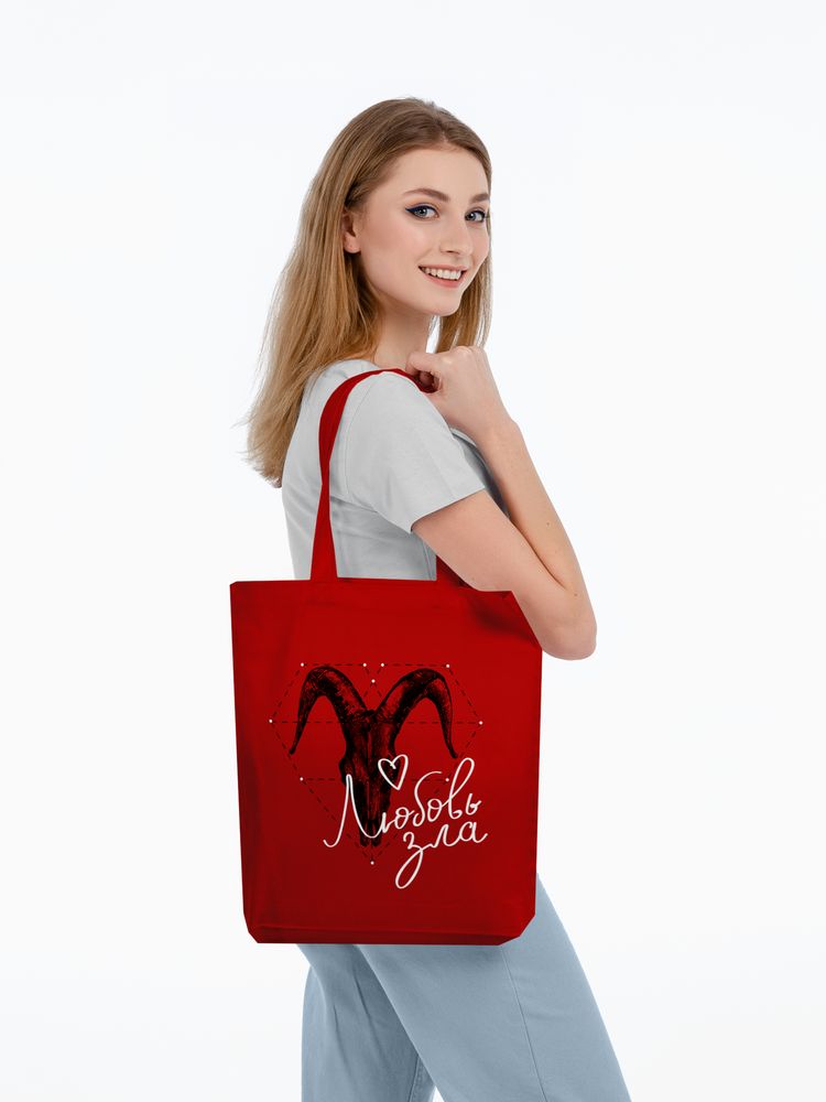 Холщовая сумка «Любовь зла», красная (Миниатюра WWW (1000))