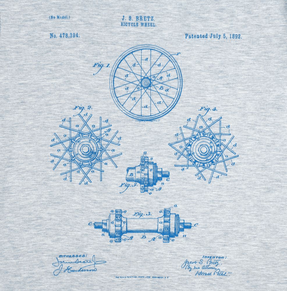 Футболка приталенная Old Patents. Wheel, голубой меланж (Миниатюра WWW (1000))