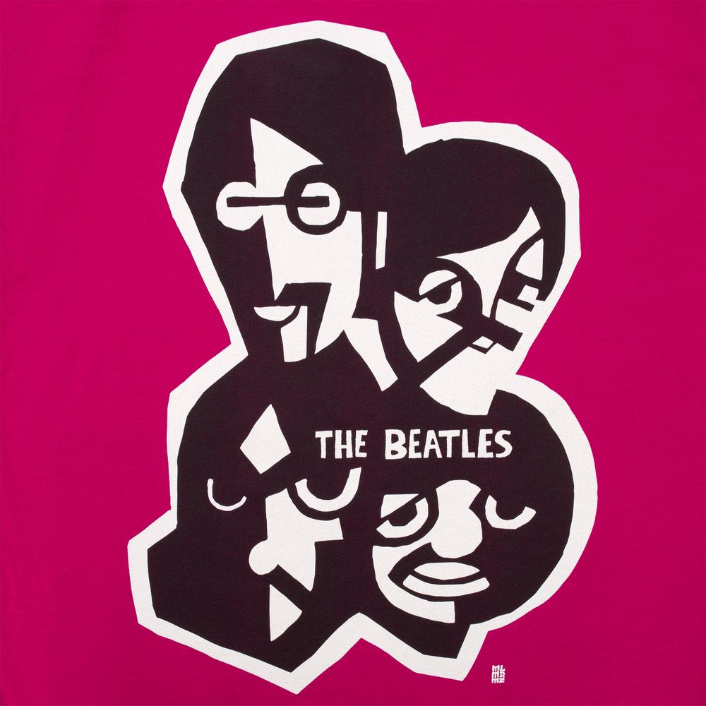 Футболка женская «Меламед. The Beatles», ярко-розовая (фуксия) (Миниатюра WWW (1000))