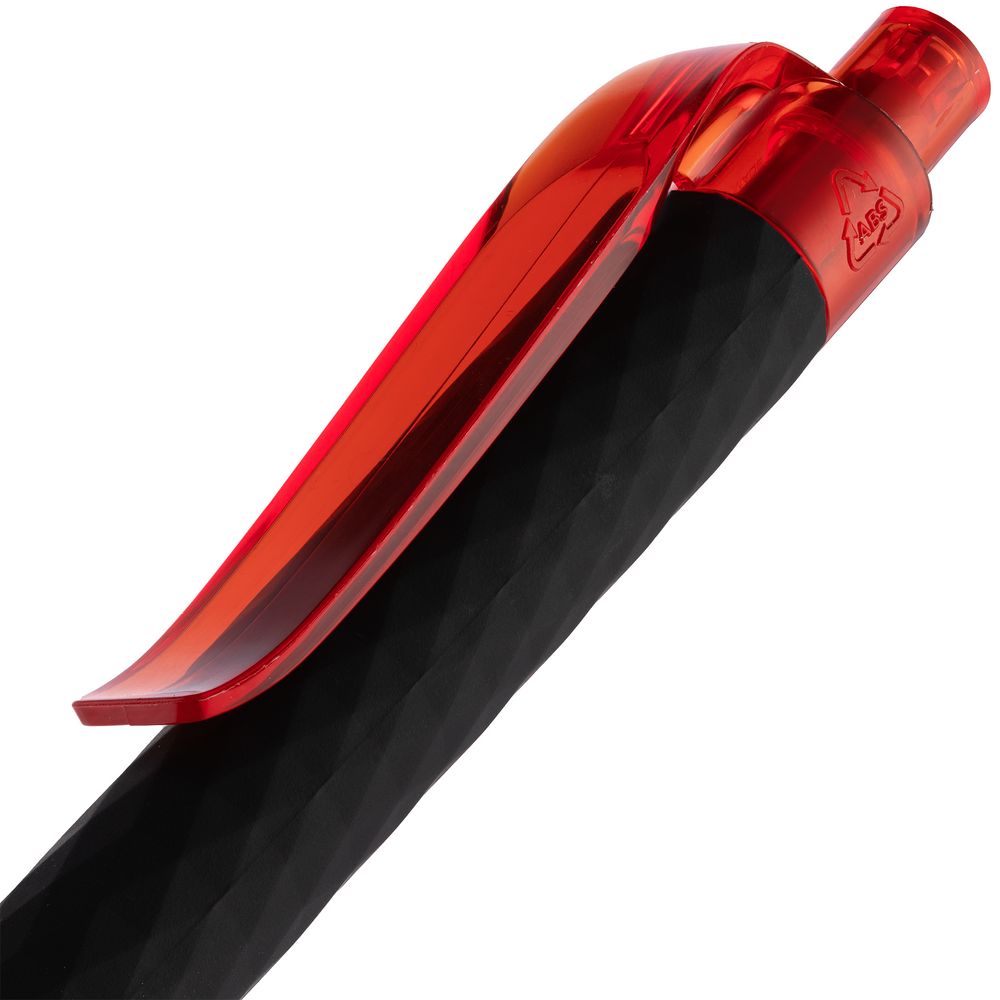 Ручка шариковая Prodir QS01 PRT-P Soft Touch, черная с красным (Миниатюра WWW (1000))