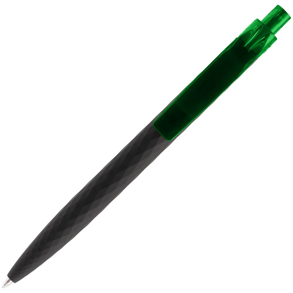 Ручка шариковая Prodir QS01 PRT-P Soft Touch, черная с зеленым (Миниатюра WWW (1000))