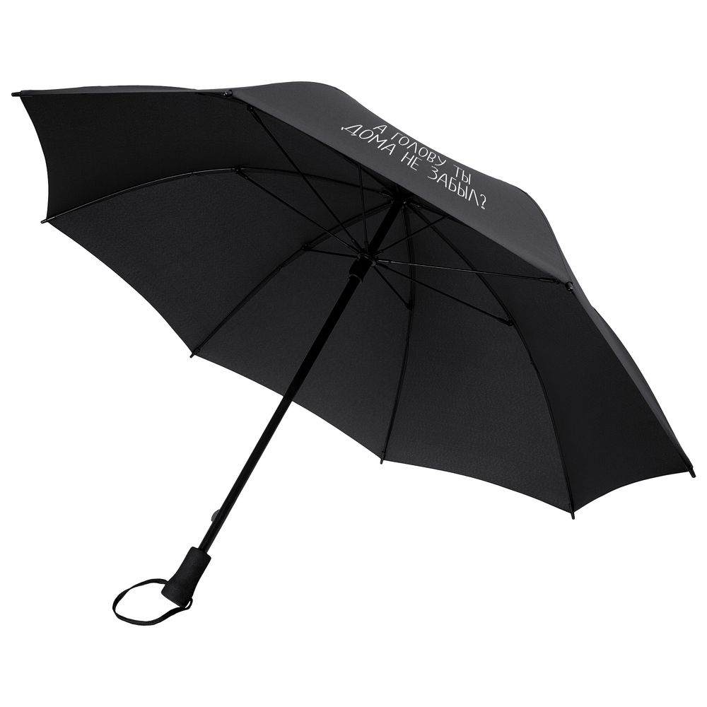 Зонт-трость «А голову ты дома не забыл», черный (Миниатюра WWW (1000))