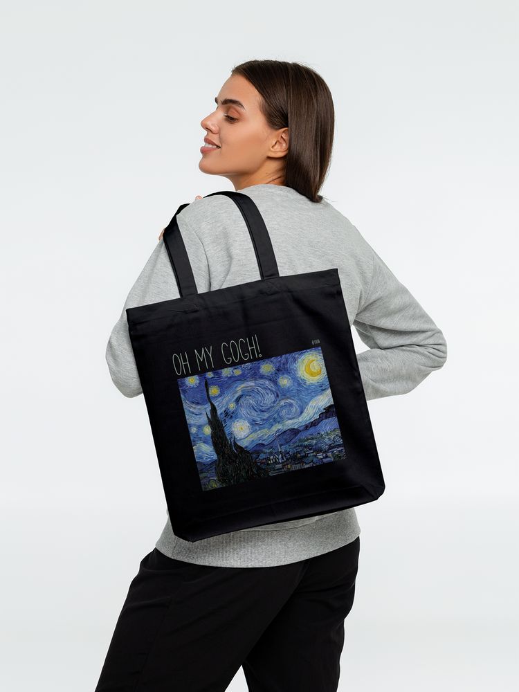 Холщовая сумка «Oh my Gogh!», черная (Миниатюра WWW (1000))