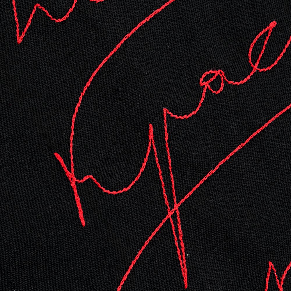 Холщовая сумка с вышивкой «Тонкая красная линия», черная (Миниатюра WWW (1000))
