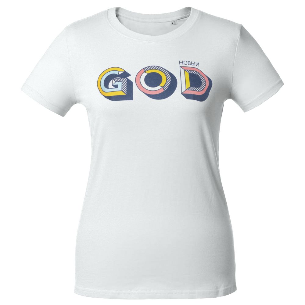 Футболка женская «Новый GOD», белая (Миниатюра WWW (1000))